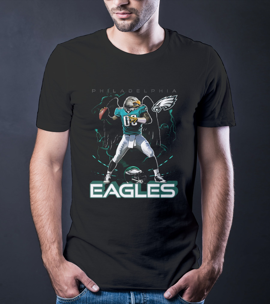 Philadelphia Eagles Football Eagle Mascot Quarterback T-Shirt