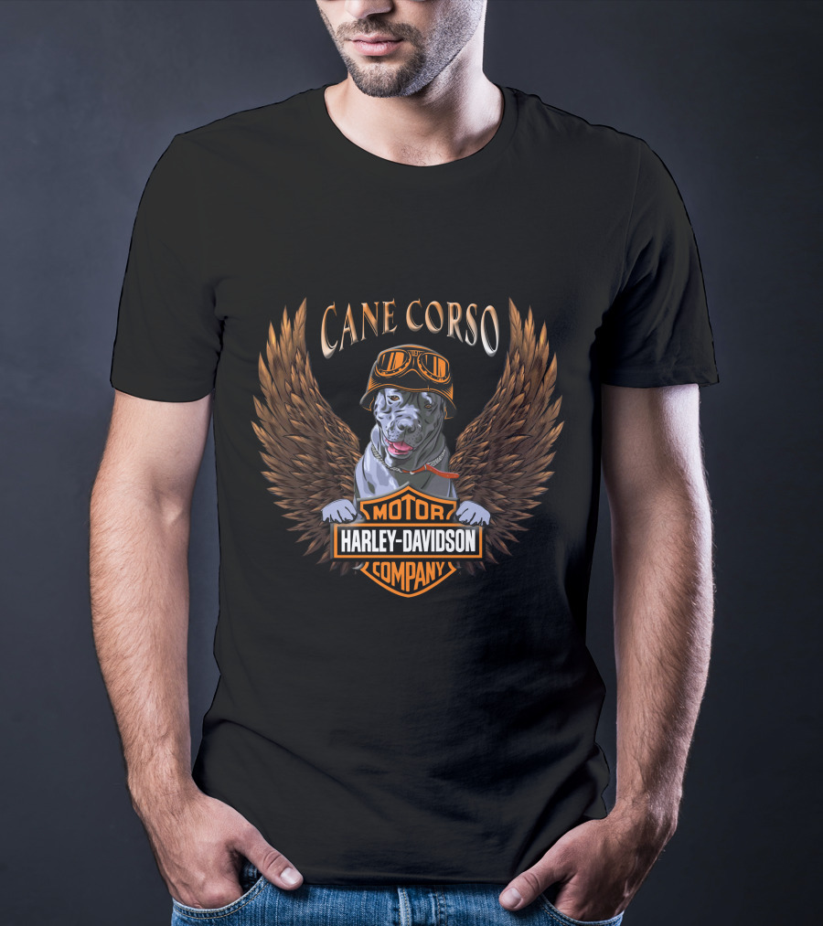 Cane Corso Harley Davidson Motor Company Winged T-Shirt