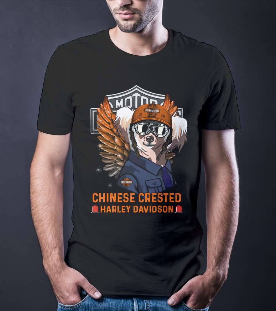 Chinese Crested Harley Davidson Motor Cycles T-Shirt