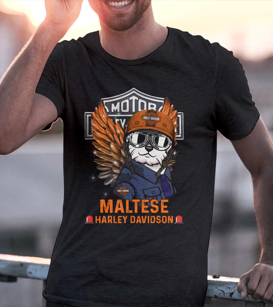Maltese Harley Davidson Motor City Styles T-Shirt
