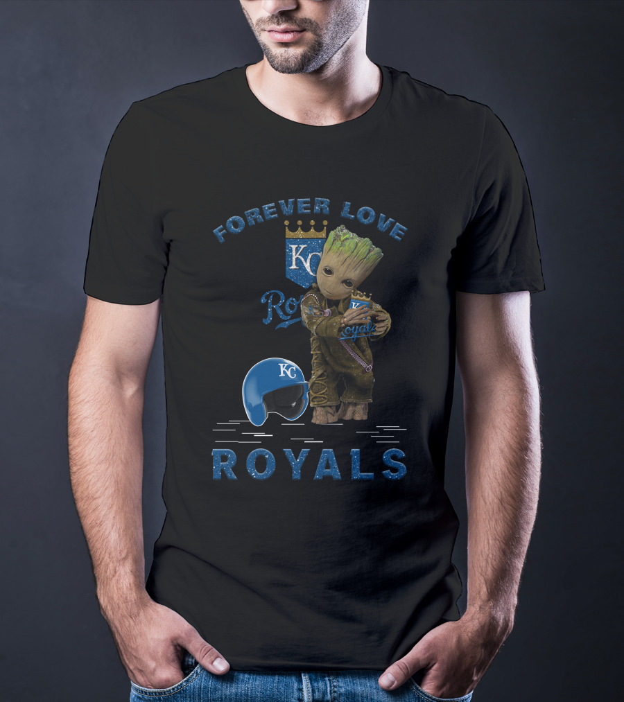Forever Love Royals KC Baseball Groot Fan Enthusiast T-Shirt