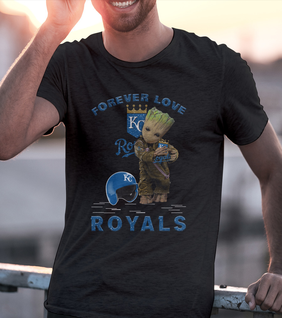 Forever Love Royals KC Baseball Groot Fan Enthusiast T-Shirt