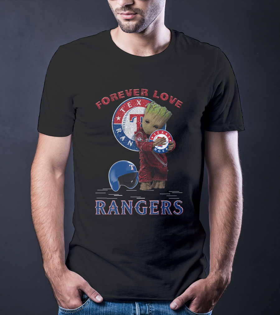 Forever Love Texas Rangers MLB Fans Groot Ranger Spirit T-Shirt