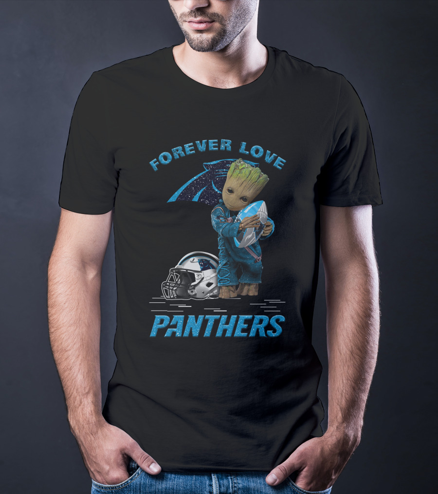 Forever Love Panthers Groot Football Helmet T-Shirt
