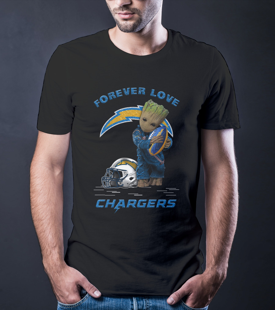 Forever Love Chargers Groot Football T-Shirt