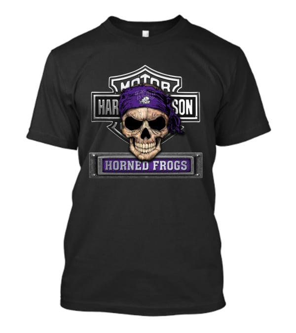 Tcu Horned Frogs Skull With Purple Bandana Hd Ncaa T-Shirt