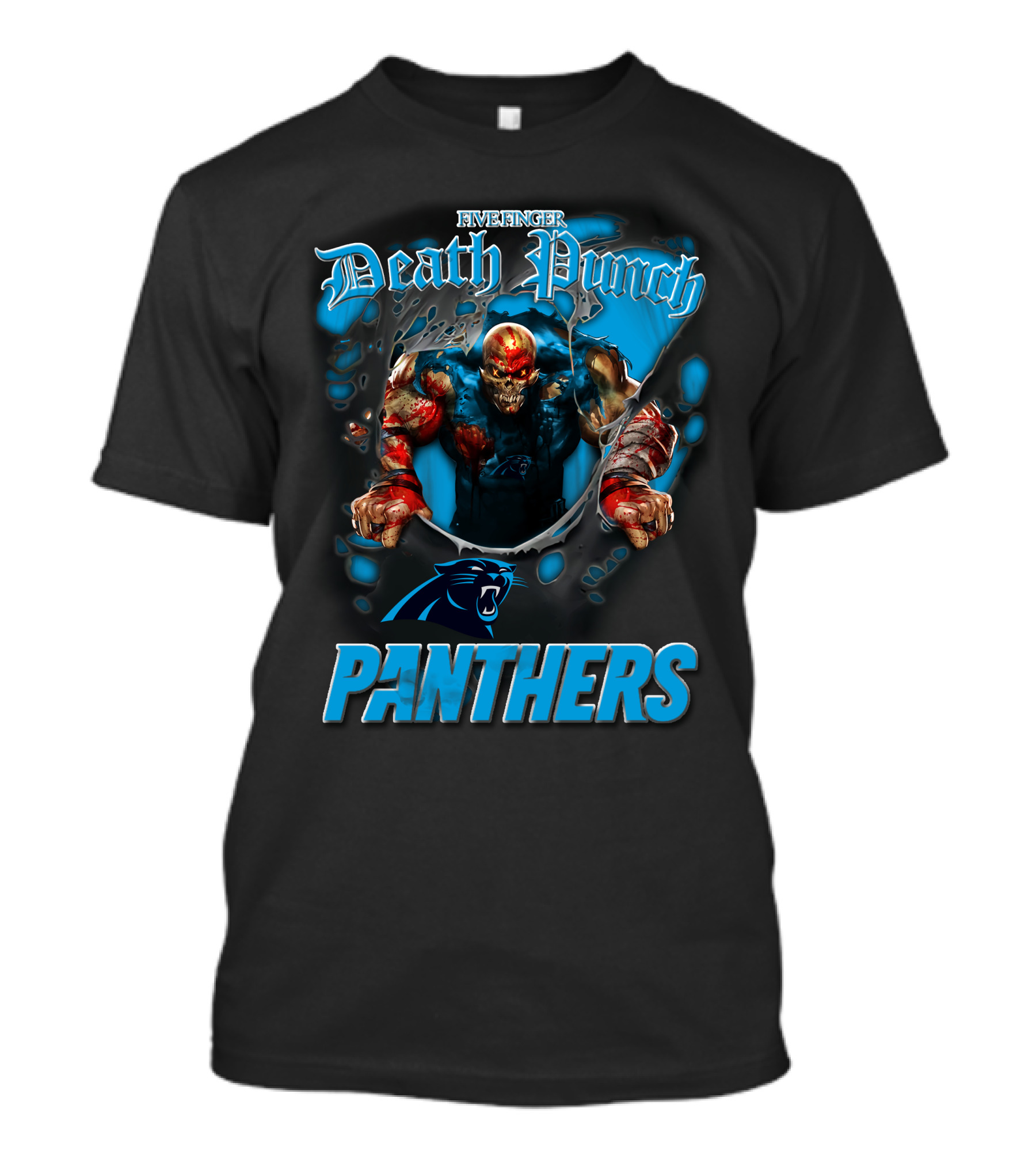 Five Finger Death Punch Carolina Panthers Nfl Football Fans T-Shirt
