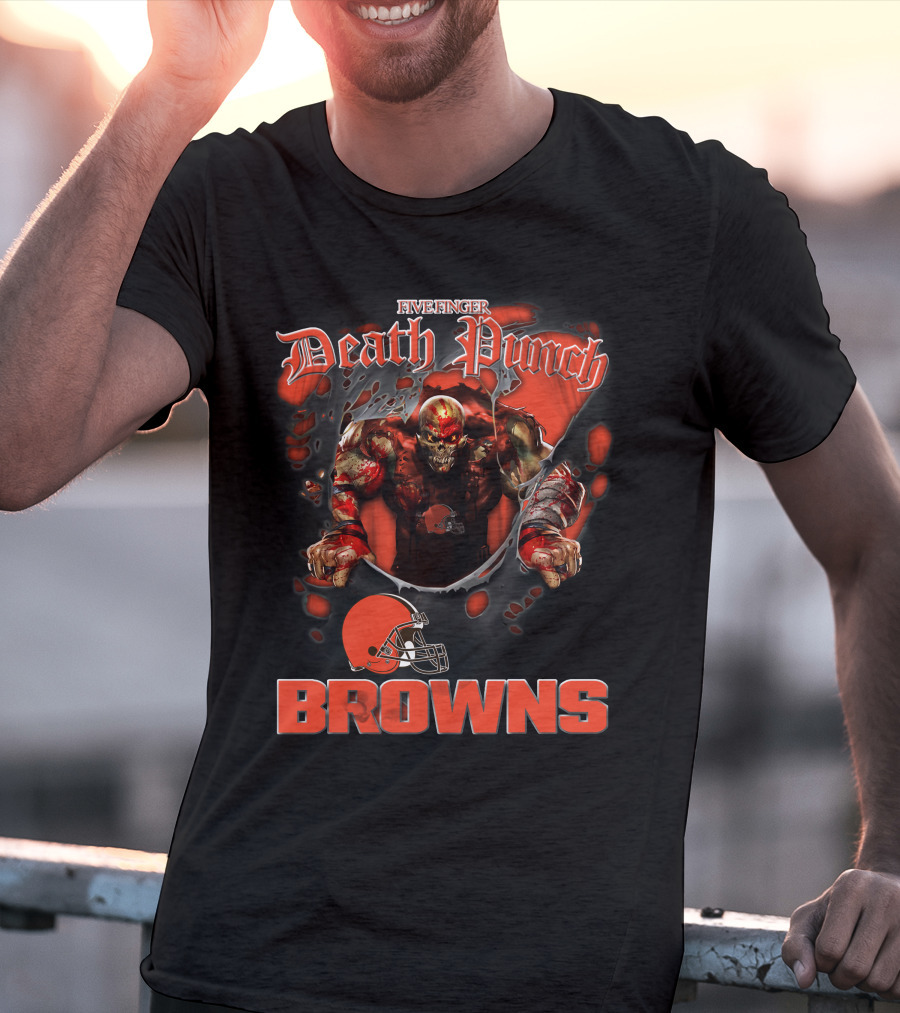 Five Finger Death Punch Cleveland Browns Nfl Football Fans T-Shirt