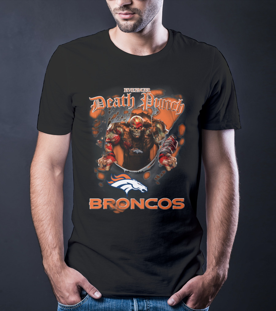 Five Finger Death Punch Broncos Nfl Football Fans Denver Broncos T-Shirt