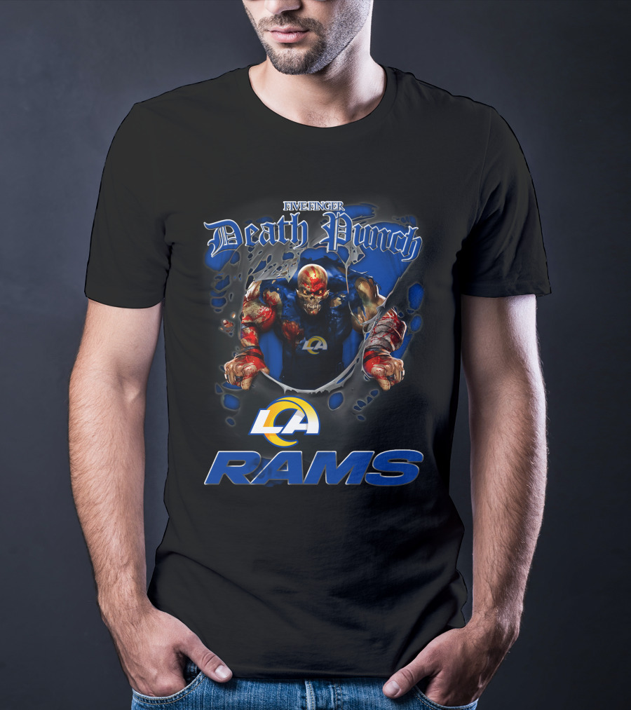 Five Finger Death Punch Los Angeles Rams Nfl Football Fans Monster T-Shirt
