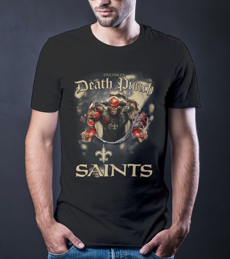 Five Finger Death Punch Saints New Orleans Nfl Football Fans T-Shirt