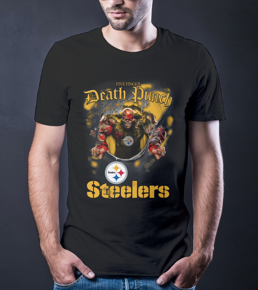 Five Finger Death Punch Steelers Nfl Football Fans Pittsburgh T-Shirt