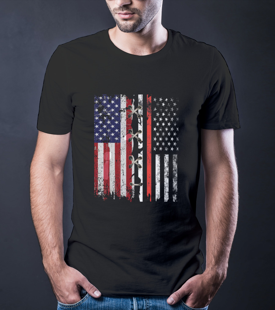 American Flag Thin Red Line Lace T-Shirt