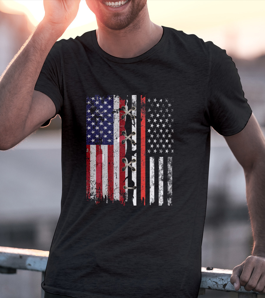American Flag Thin Red Line Lace T-Shirt