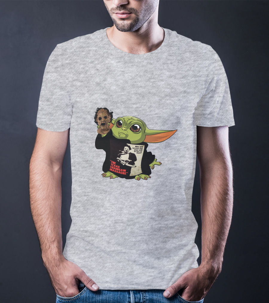 Baby Yoda Texas Chainsaw Massacre Mashup T-Shirt