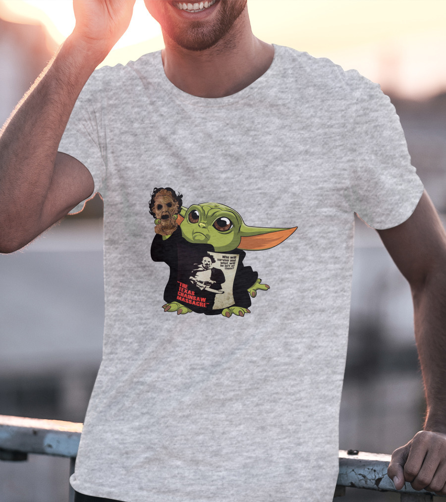 Baby Yoda Texas Chainsaw Massacre Mashup T-Shirt