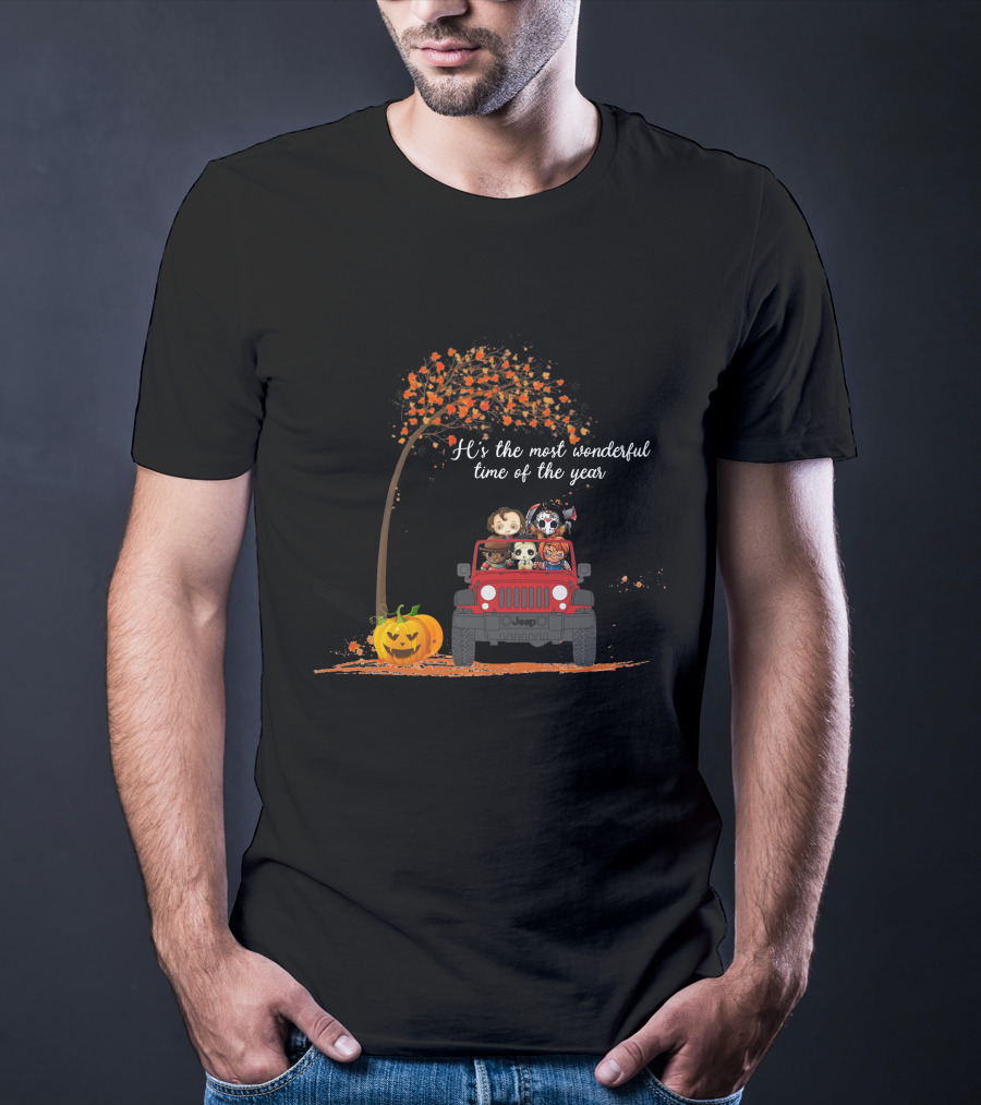 It's The Most Wonderful Time Of The Year Halloween Jeep Characters T-Shirt