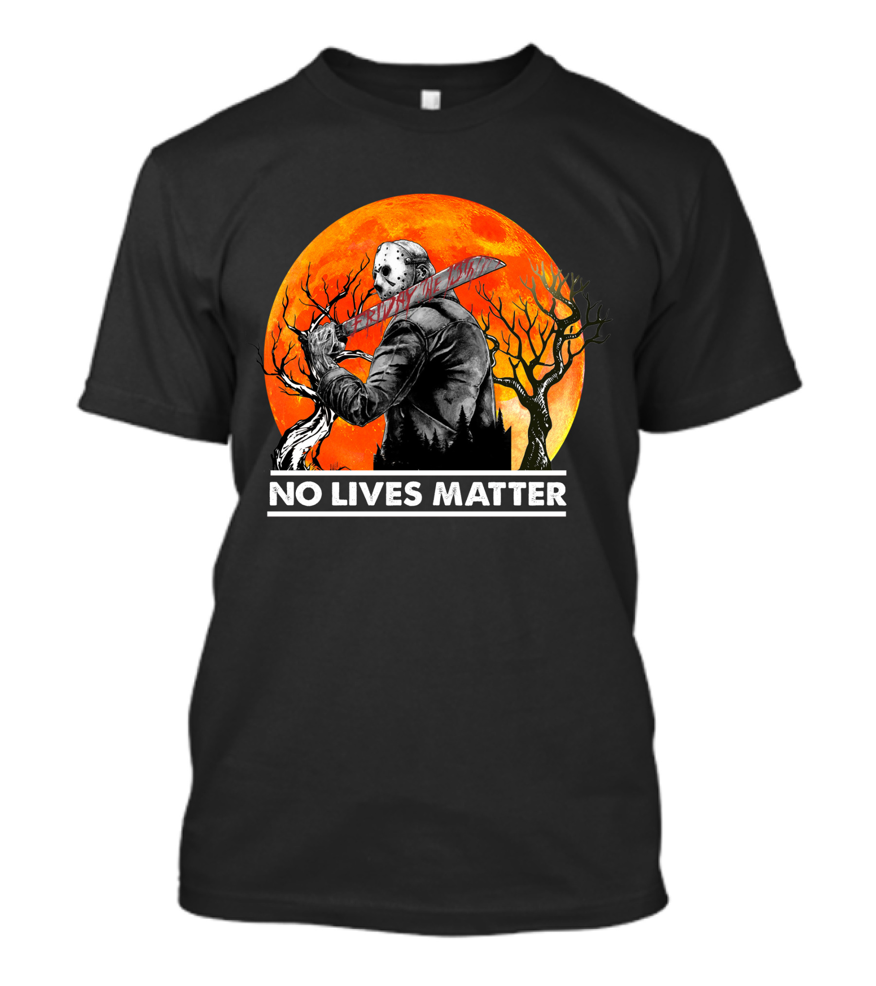 Jason Voorhees Horror No Lives Matter Halloween Moon Baseball Bat T-Shirt