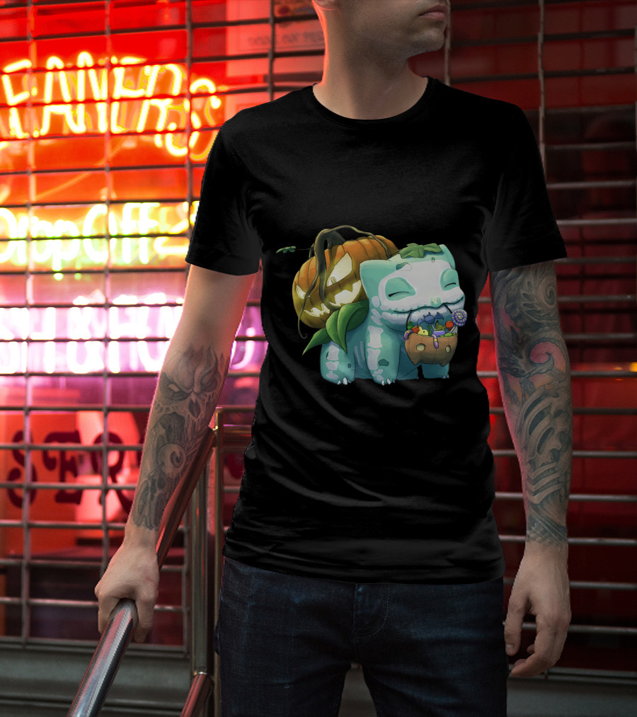 Halloween Pumpkin Bulbasaur Trick-or-Treat T-Shirt