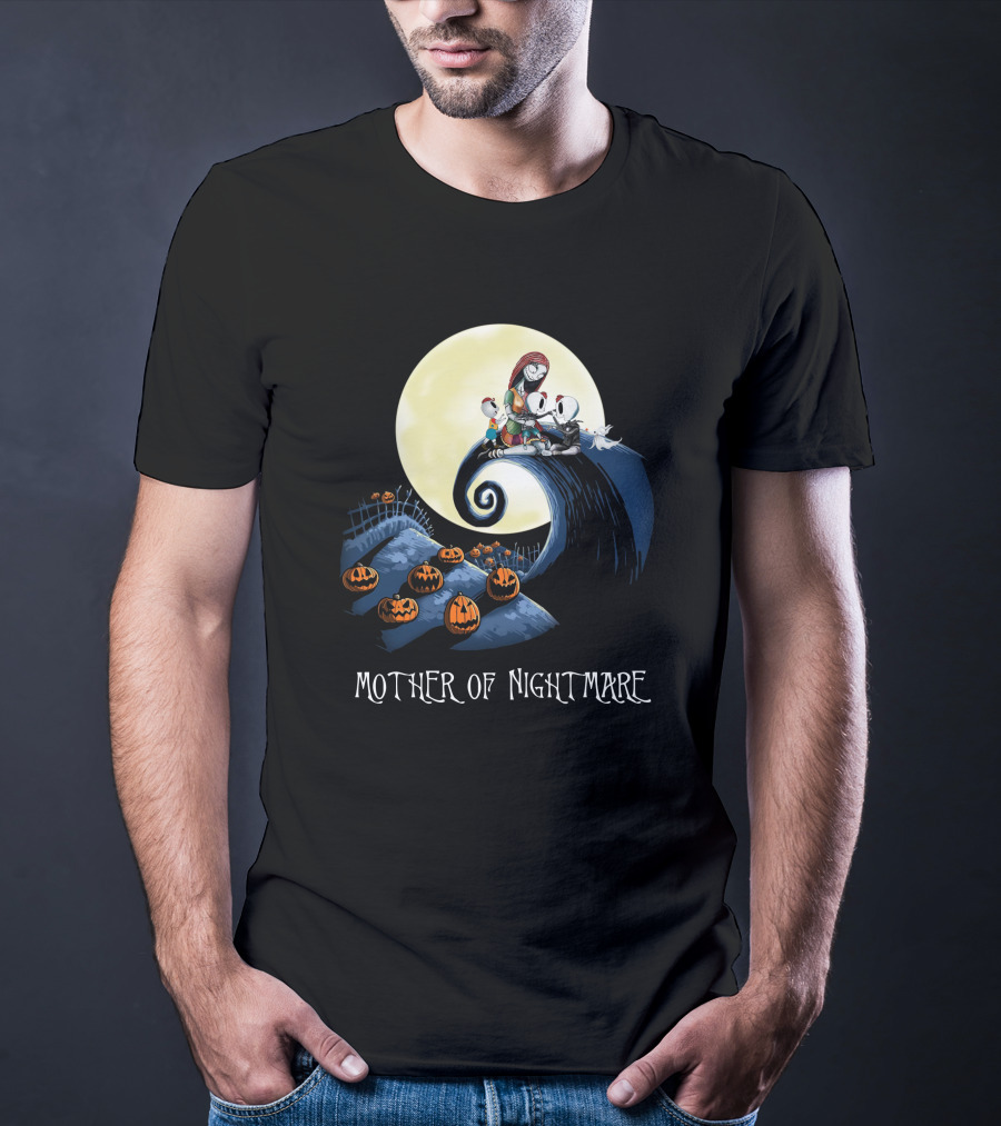 Mother Of Nightmare Curled Hill Pumpkins Moon Scene T-Shirt