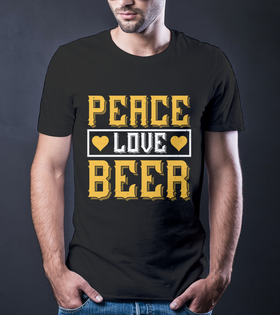Peace Love Beer Hearts T-Shirt