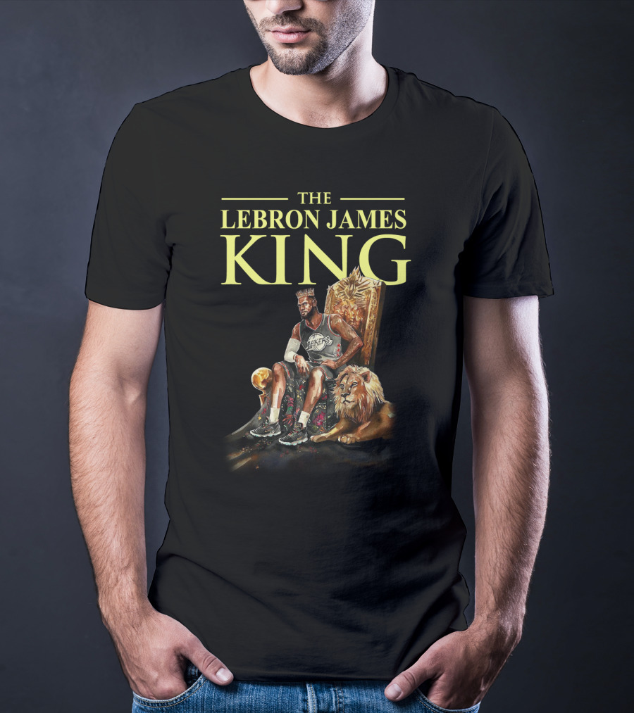The Lebron James King Throne With Lion Lakers Basketball Crown T-Shirt