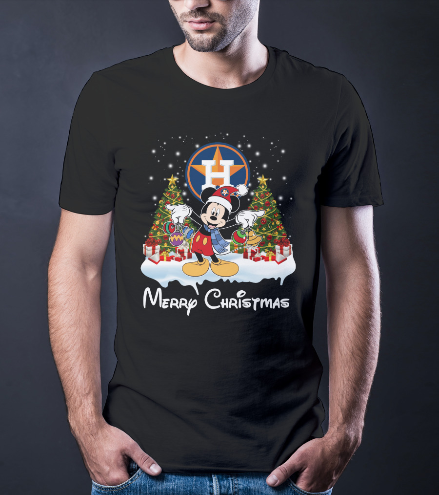 Mickey Merry Christmas Houston Astros T-Shirt