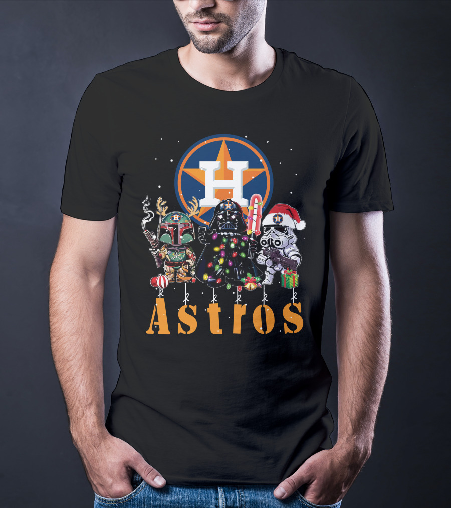 Houston Astros Star Wars Christmas Characters T-Shirt