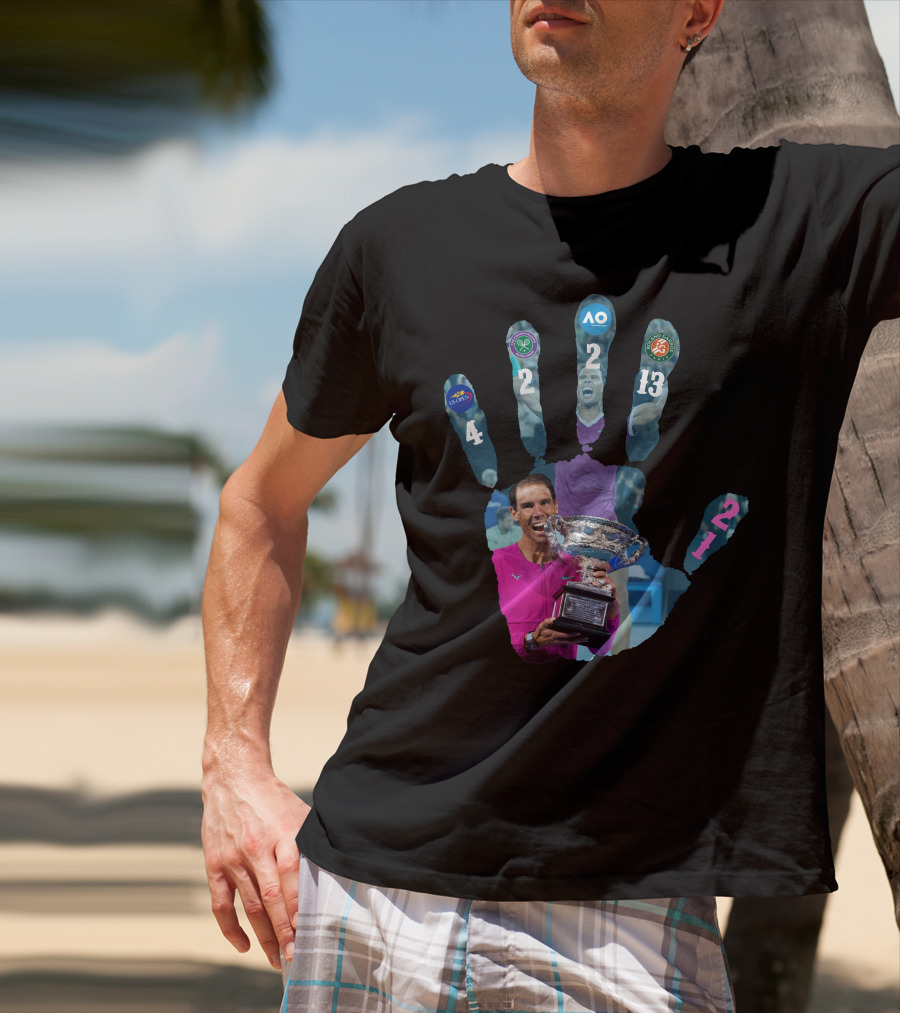 Nadal Champion 21 Hand Grand Slam Titles Victory T-Shirt