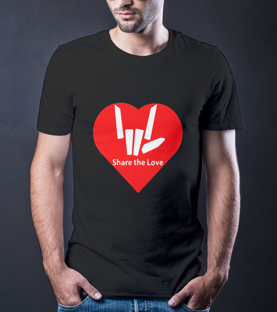 Share The Love Heart Symbol With Hand Gesture T-Shirt