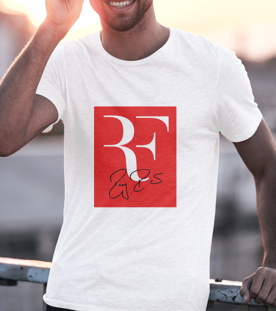 RF Roger Federer Signature Red Background Perfect Tennis T-Shirt