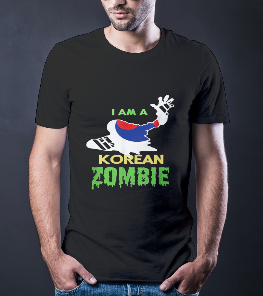 I Am A Korean Zombie Halloween Korean Flag Casual T-Shirt