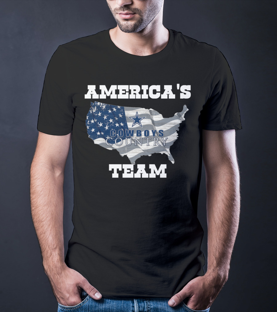 America's Cowboys Country Team USA Flag Map Star T-Shirt