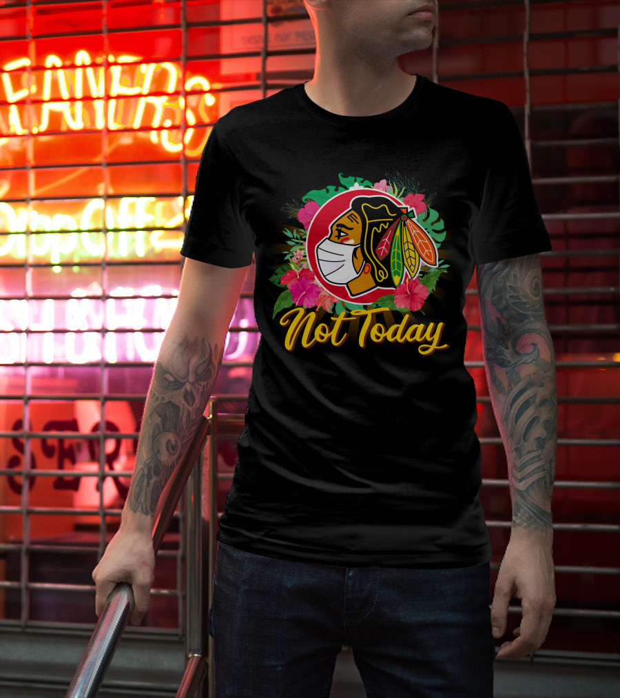 Not Today Masked Indigenous Floral Hockey T-Shirt