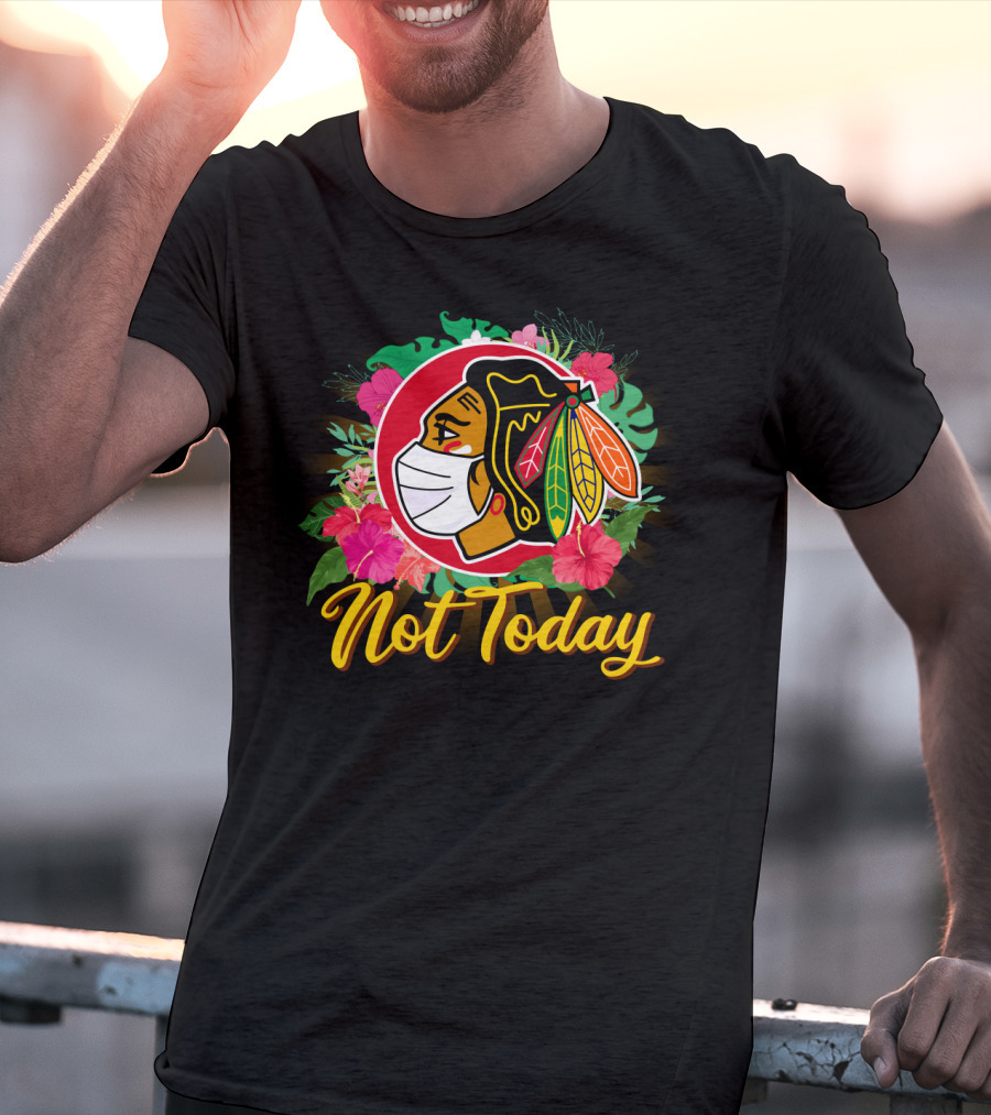 Not Today Masked Indigenous Floral Hockey T-Shirt