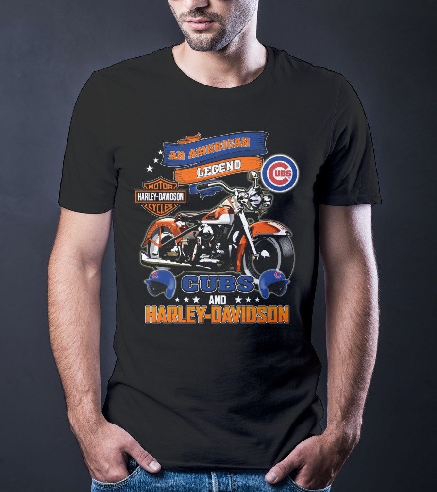 An American Legend Cubs And Harley Davidson T-Shirt