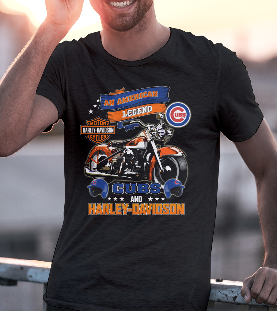 An American Legend Cubs And Harley Davidson T-Shirt