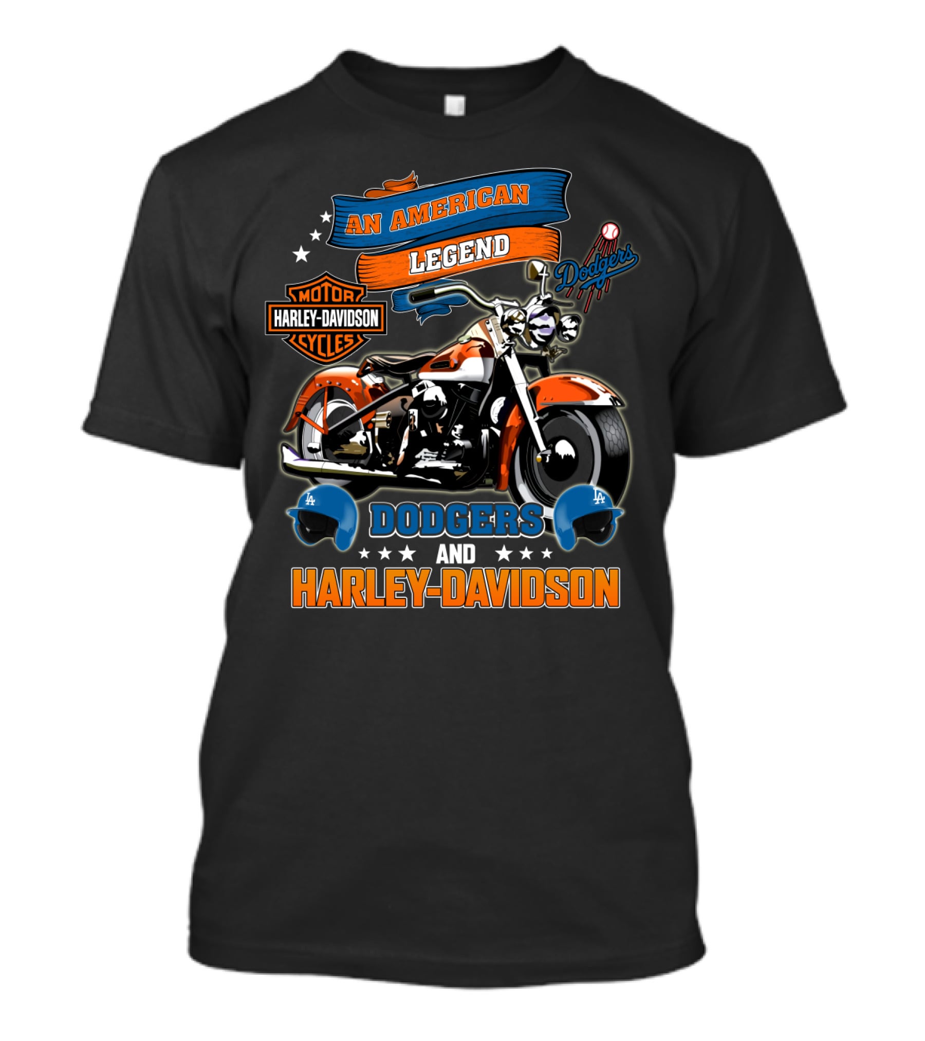 An American Legend Dodgers And Harley Davidson T-Shirt