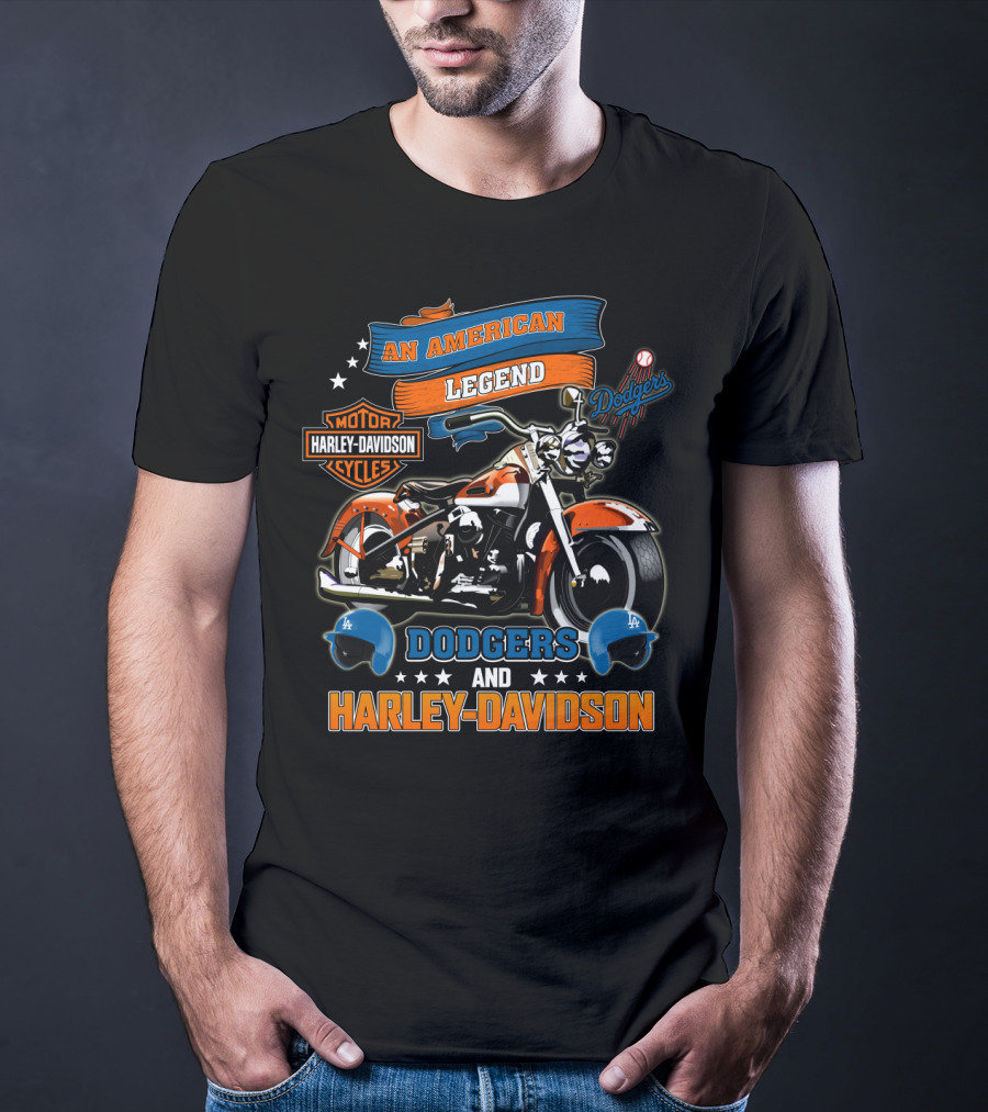 An American Legend Dodgers And Harley Davidson T-Shirt