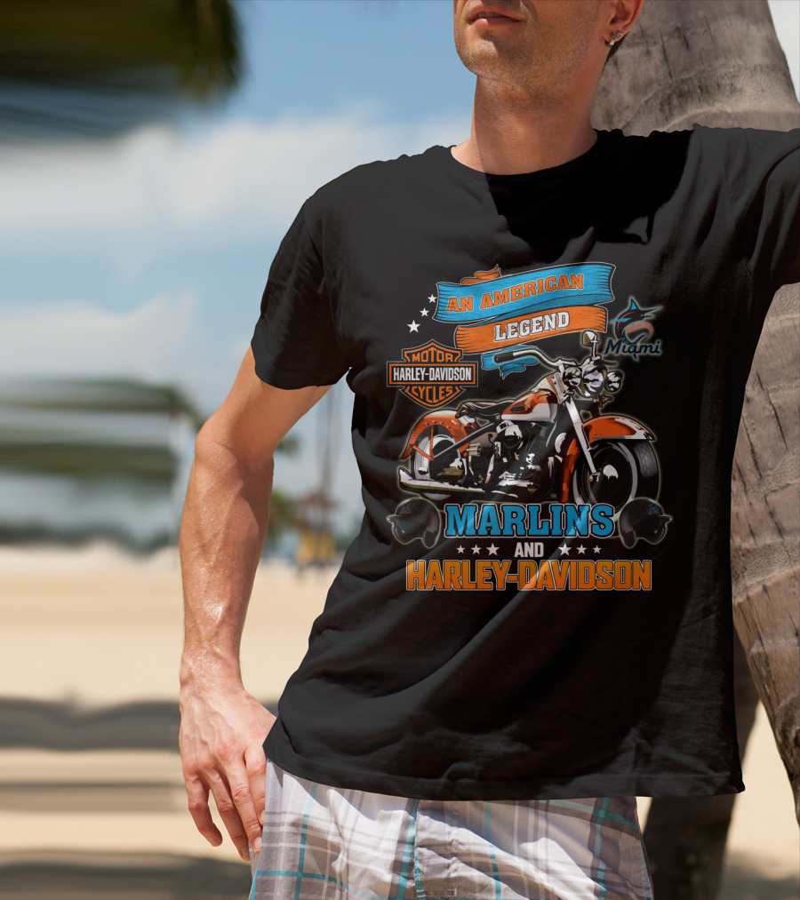 Miami Marlins Harley Davidson An American Legend T-Shirt