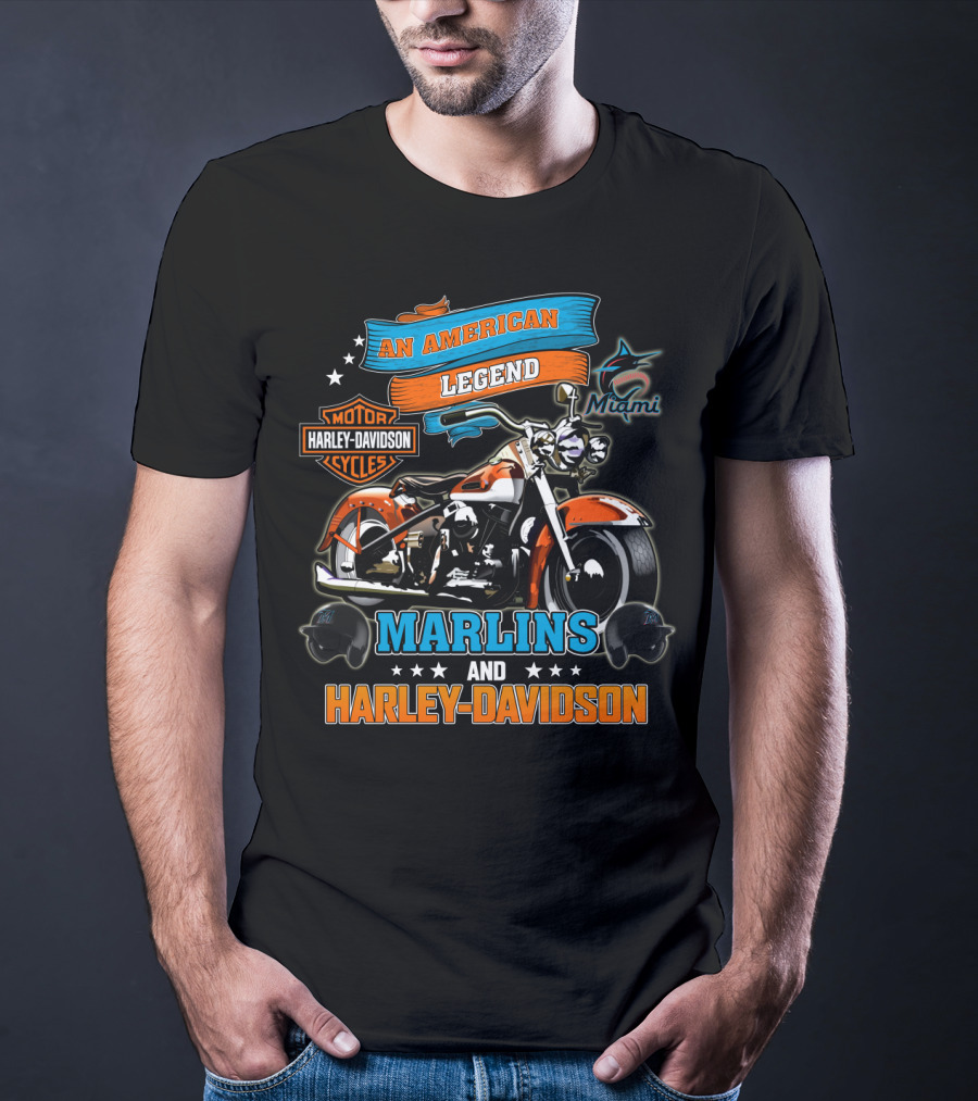 Miami Marlins Harley Davidson An American Legend T-Shirt