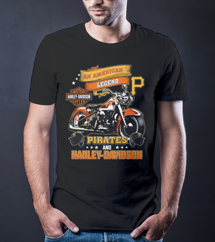 An American Legend Pirates And Harley Davidson Motorcycles T-Shirt