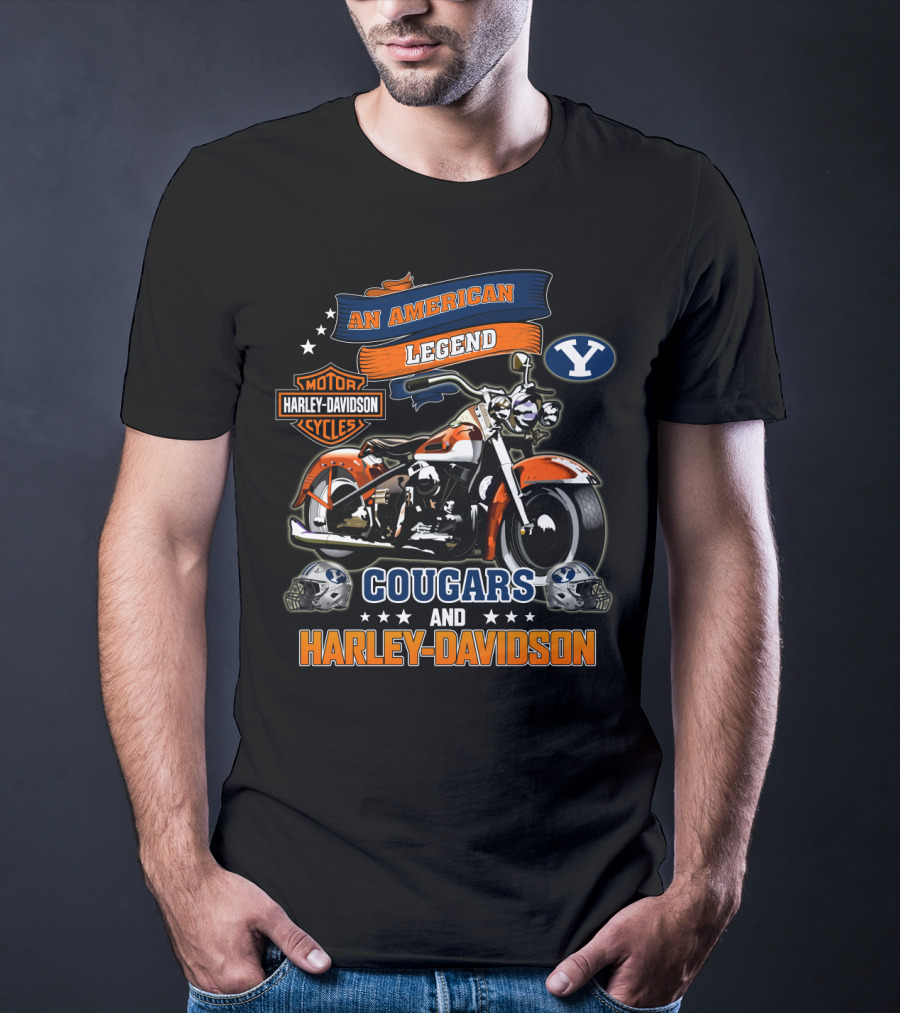 Byu Cougars An American Legend Harley Davidson Motorcycles T-Shirt