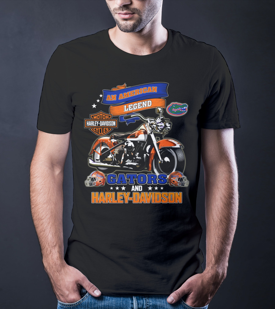 An American Legend Gators And Harley Davidson T-Shirt