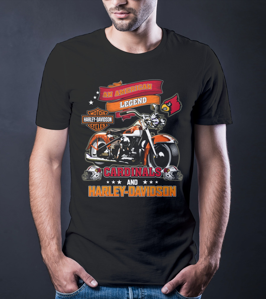 An American Legend Louisville Cardinals And Harley Davidson Cycles T-Shirt