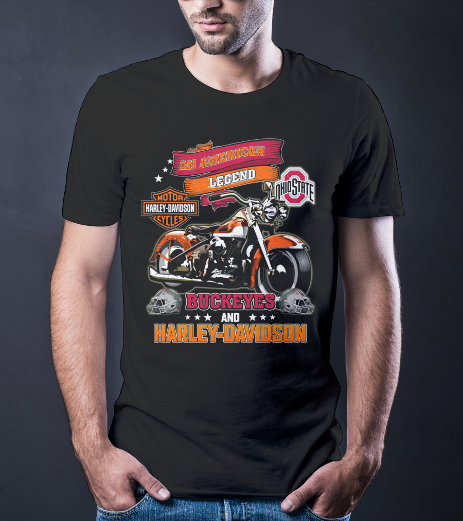 Ohio State Buckeyes Harley Davidson An American Legend T-Shirt