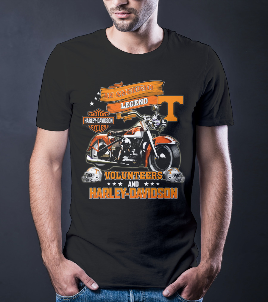 Tennessee Volunteers An American Legend Harley Davidson Volunteers And Harley Davidson T-Shirt