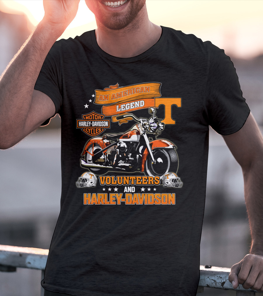 Tennessee Volunteers An American Legend Harley Davidson Volunteers And Harley Davidson T-Shirt