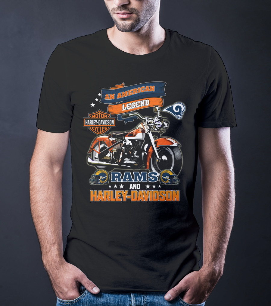 Los Angeles Rams And Harley Davidson An American Legend T-Shirt