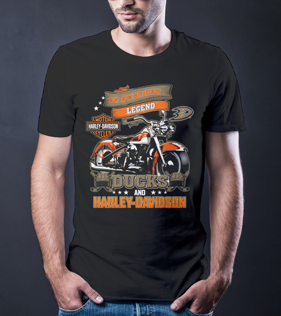 An American Legend Anaheim Ducks And Harley Davidson Nhl T-Shirt